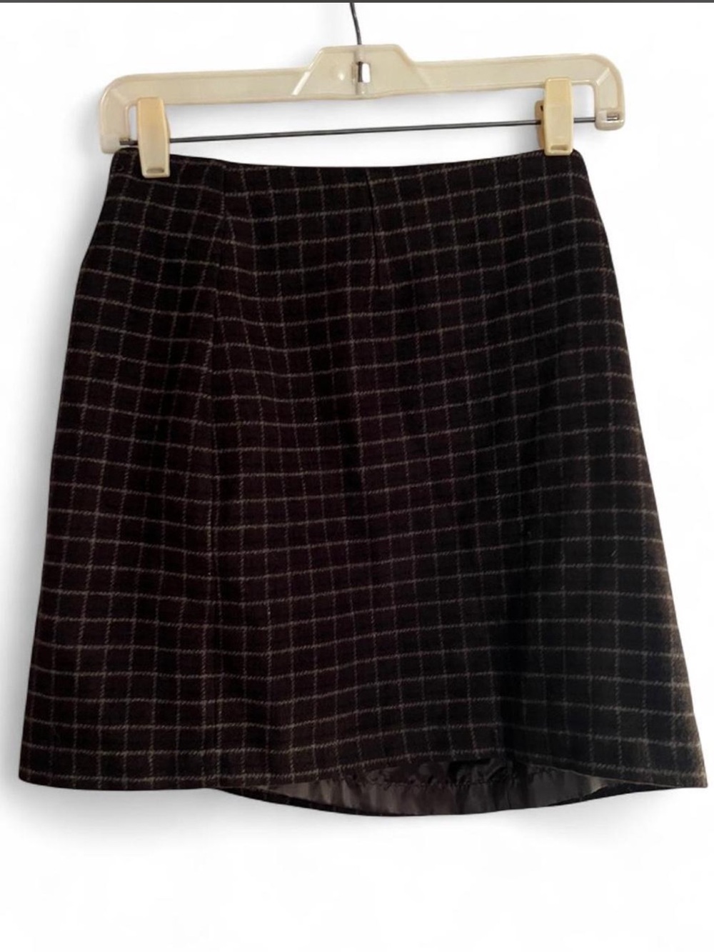 Vintage Black Windowpane Mini Skirt
